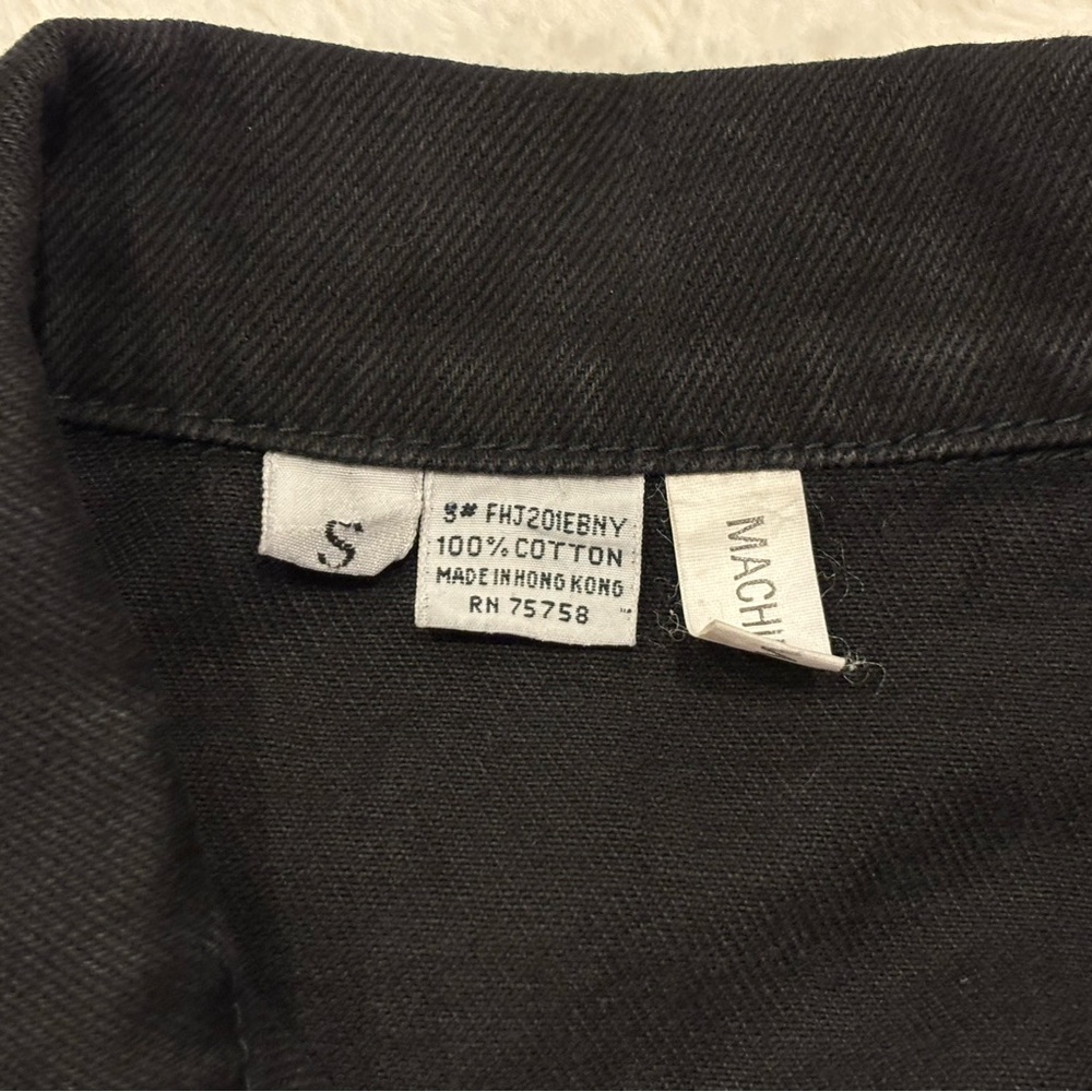 Vintage 80s/90s LA Gear Black Cropped Denim Jacket - Varsity Style - Size Small - Picture 9 of 10